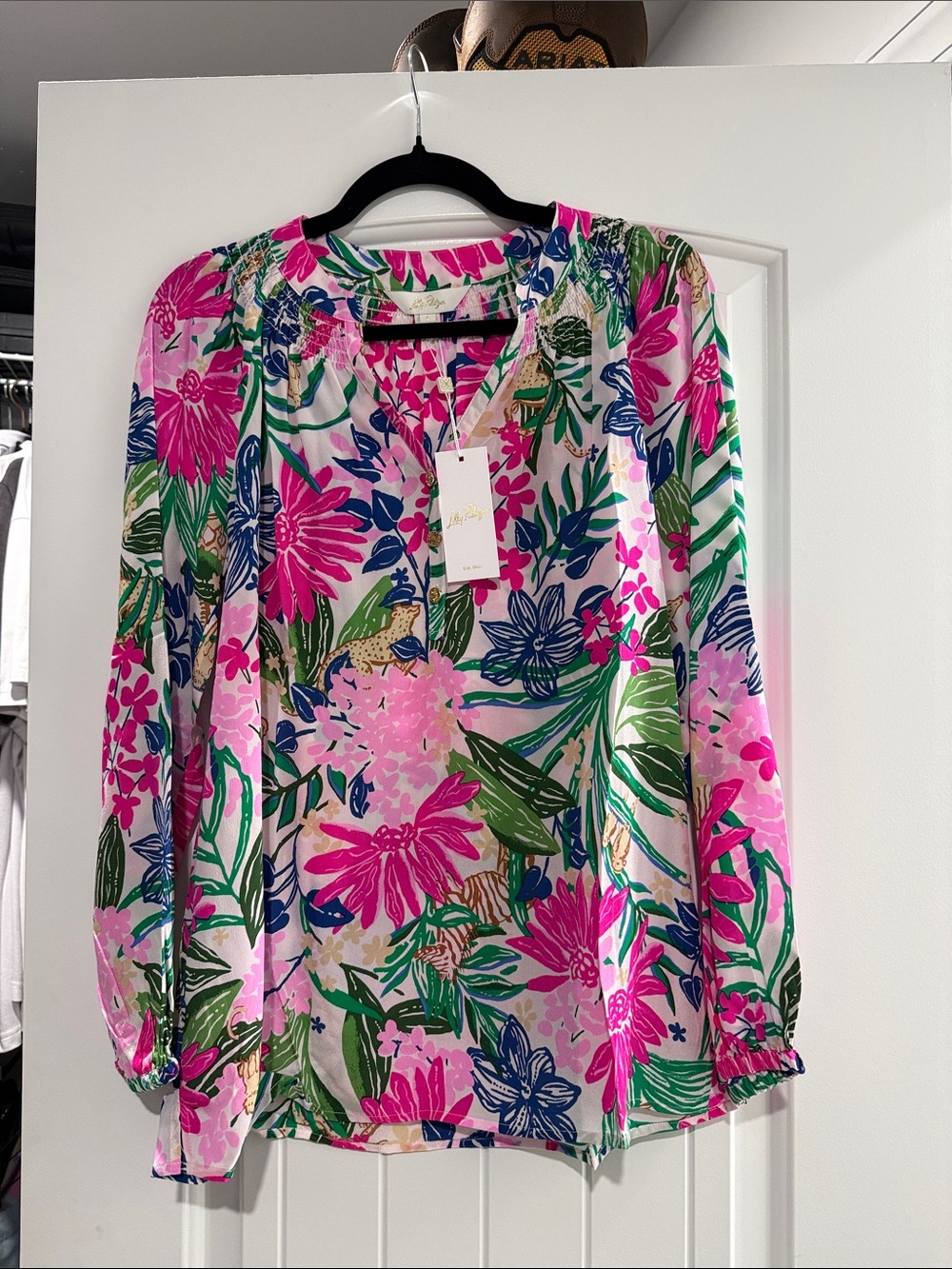 Lilly Pulitzer Elsa Silk Long-Sleeve Blouse *NWT*
